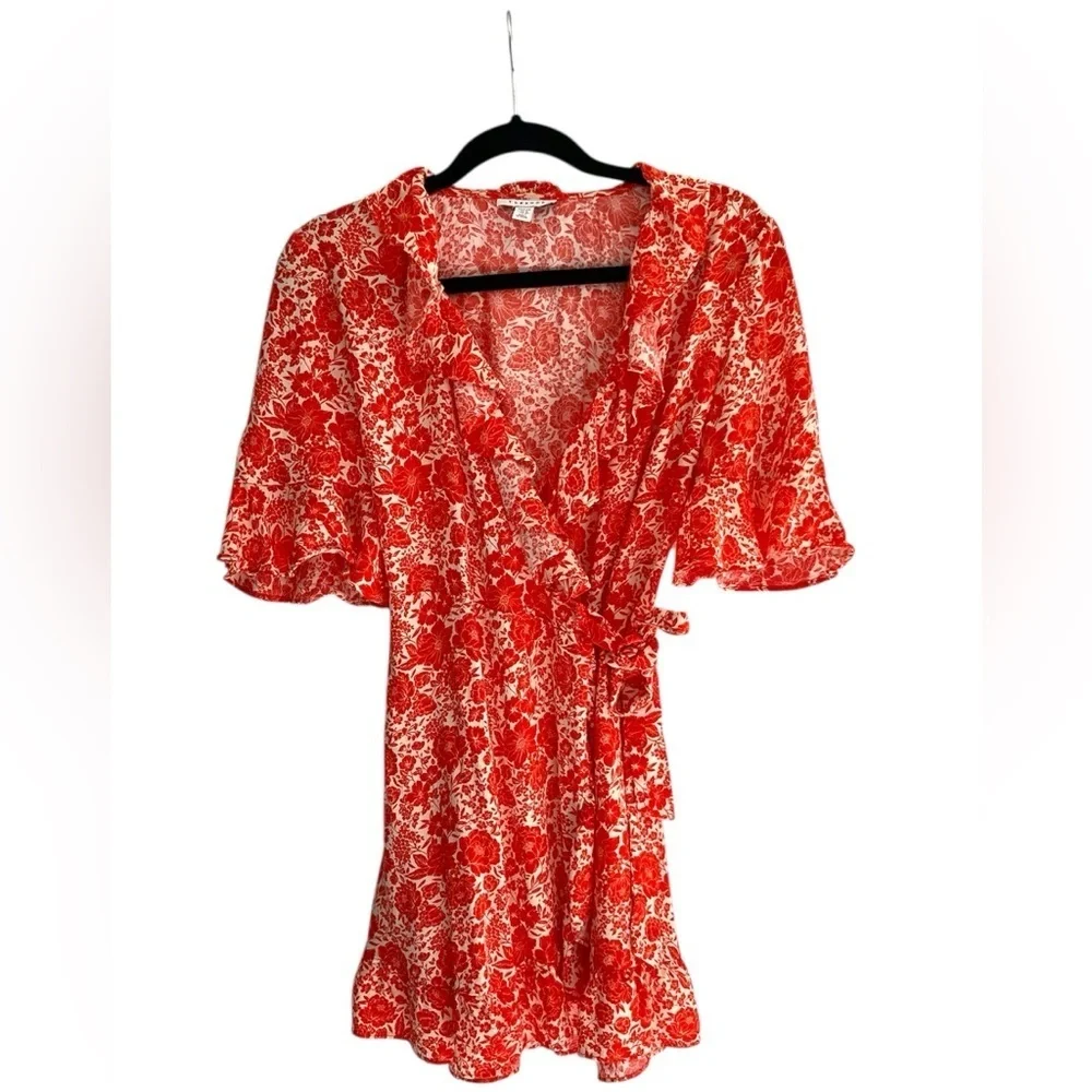 Topshop Petite Ruffle Mini Wrap Dress - Picture 3 of 9